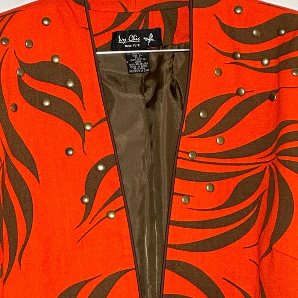 Ivy Chic New York 100% Cotton Crop Blazer - Size XL - Picture 3 of 7